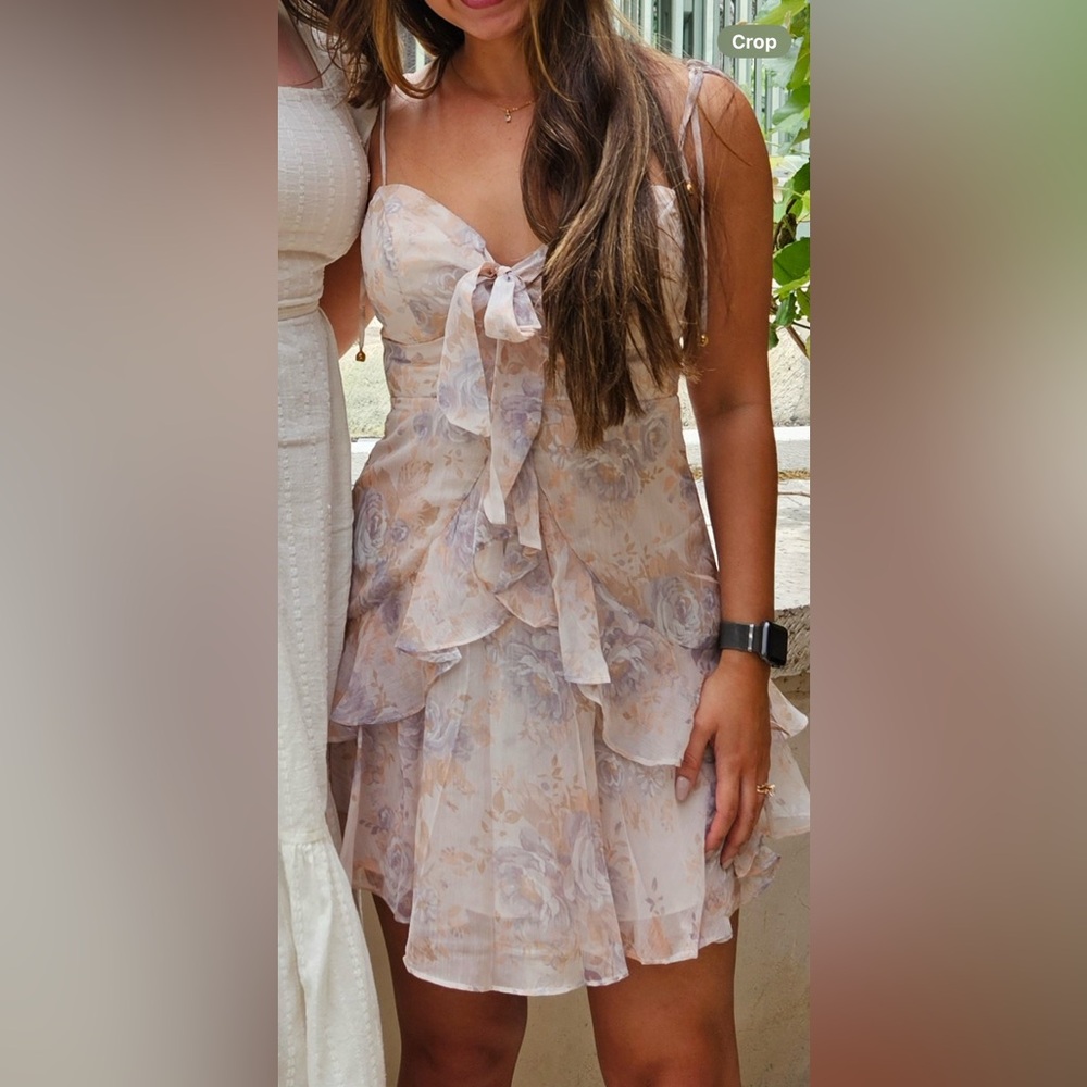 Chic Floral Ruffle Mini Dress - Picture 6 of 6
